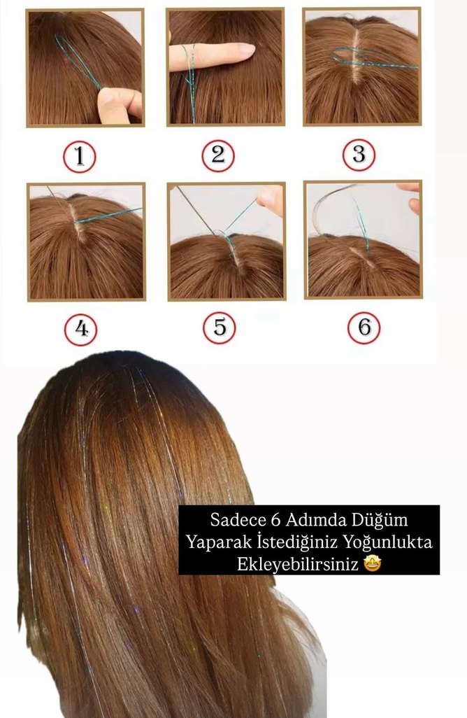 renkli saç tinseli - Görsel 4