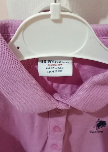 Kız Çocuk Düğmeli Pembe Polo Tişört elbise - Görsel 3