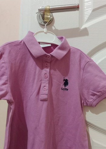 Kız Çocuk Düğmeli Pembe Polo Tişört elbise - Görsel 2