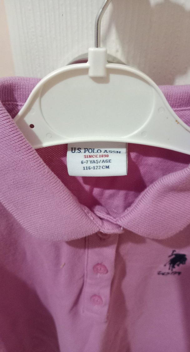 Kız Çocuk Düğmeli Pembe Polo Tişört elbise - Görsel 3