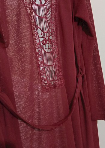 Bordo Bohem Uzun Hamile Tunik - Görsel 4