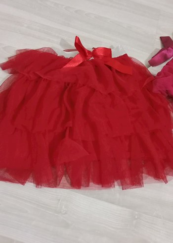 Kız Çocuk Kırmızı Fırfırlı Etek - Görsel 3