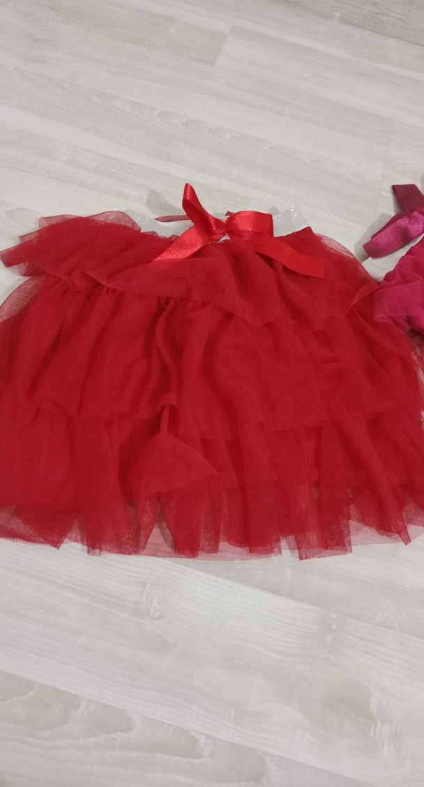 Kız Çocuk Kırmızı Fırfırlı Etek - Görsel 3