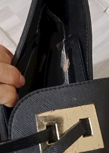 Siyah Deri Kadın Omuz Çantası - Görsel 2