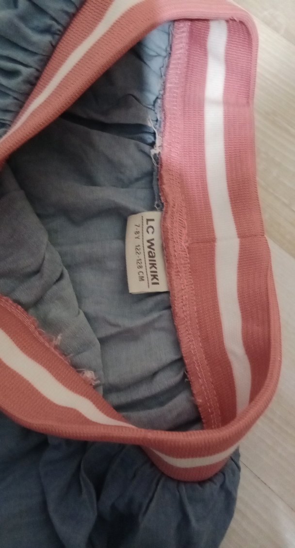 Kız Çocuk Mavi Denim Fırfırlı Etek - Görsel 2