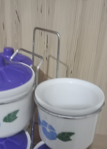 Mor Kapaklı Pastel Mutfak Baharatlık Seti - Görsel 5