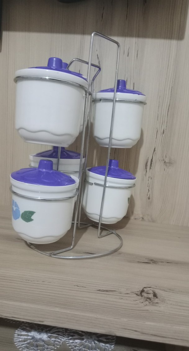 Mor Kapaklı Pastel Mutfak Baharatlık Seti - Görsel 4