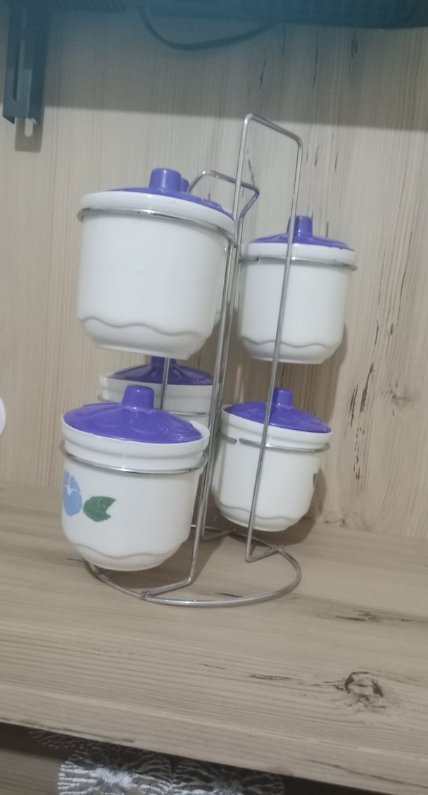 Mor Kapaklı Pastel Mutfak Baharatlık Seti - Görsel 3