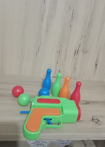 Renkli Plastik Bowling Seti ve Tabanca