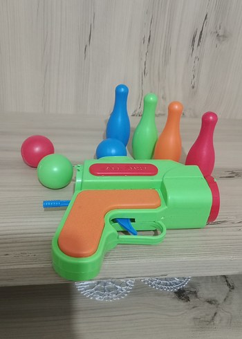 Renkli Plastik Bowling Seti ve Tabanca