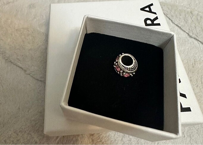 Pandora Pembe Taşlı Durak Charm