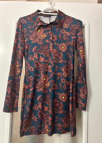 ZARA Çiçek Desenli Uzun Kollu Bohem Elbise - Görsel 4