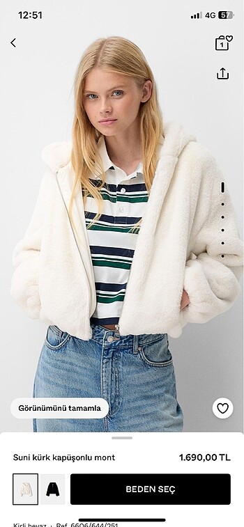 bershka peluş mont