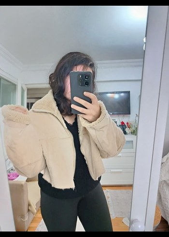 Bej Kadın Kürklü Midi Kışlık Ceket - Görsel 4