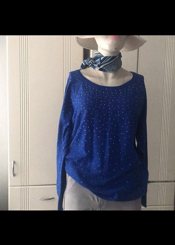 KOTON Mavi Triko Kadın Kazak - Görsel 3