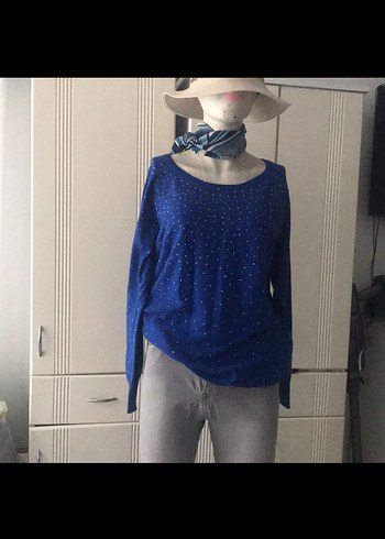 KOTON Mavi Triko Kadın Kazak - Görsel 4