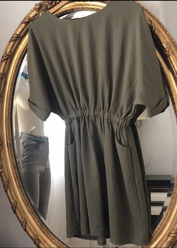 Sıfır Haki Midi Elbise - Görsel 3