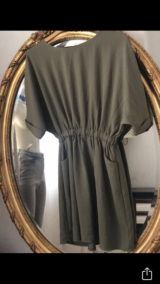 Sıfır Haki Midi Elbise - Görsel 3