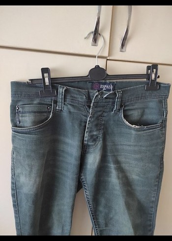 Gri Bol Kesim Erkek Kot Pantolon - Görsel 5