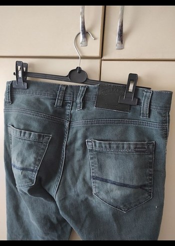 Gri Bol Kesim Erkek Kot Pantolon - Görsel 7