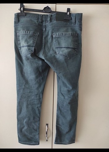 Gri Bol Kesim Erkek Kot Pantolon - Görsel 2