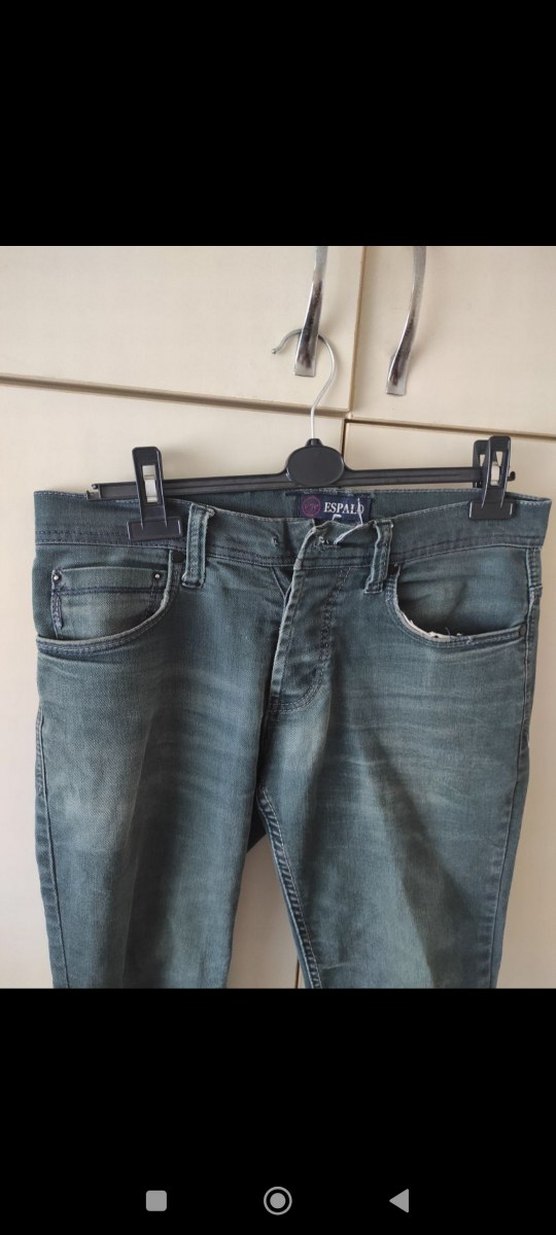 Gri Bol Kesim Erkek Kot Pantolon - Görsel 5