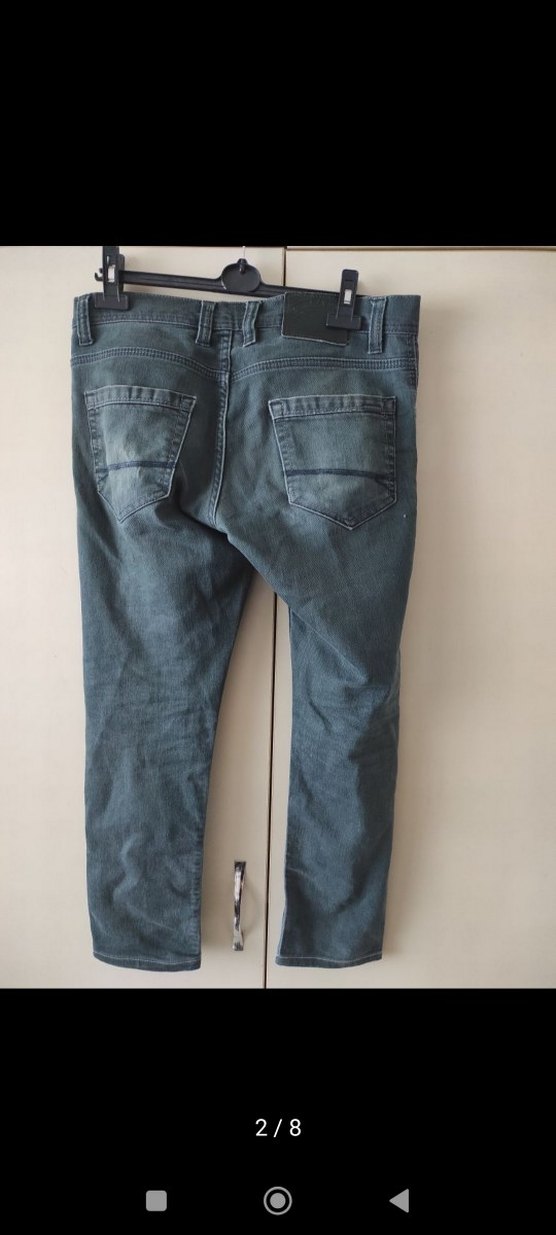 Gri Bol Kesim Erkek Kot Pantolon - Görsel 2