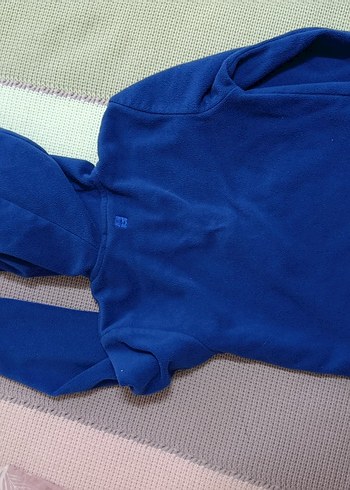 Erkek Çocuk Kapüşonlu Mavi Fermuarlı Sweatshirt Polar - Görsel 2