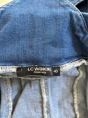 40 Beden lacivert Renk LCW hamile kot salopet/tulum