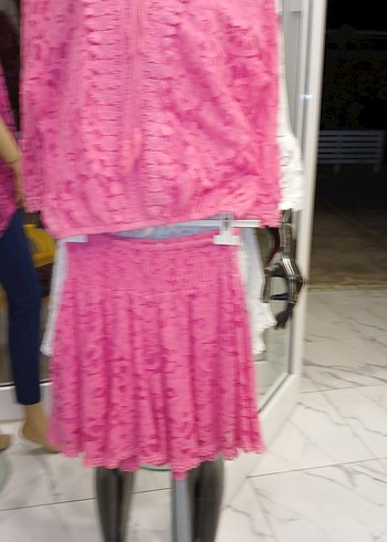 Beyaz Dantelli Bohem Kadın şort takım - Görsel 2