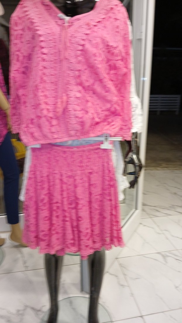 Beyaz Dantelli Bohem Kadın şort takım - Görsel 2