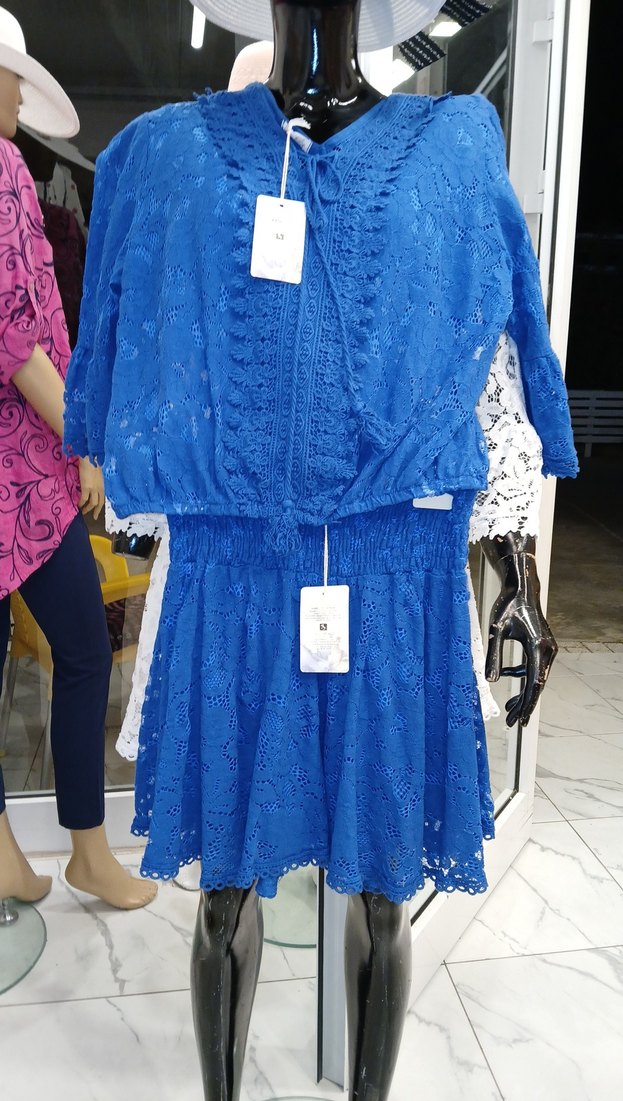 Beyaz Dantelli Bohem Kadın şort takım - Görsel 3