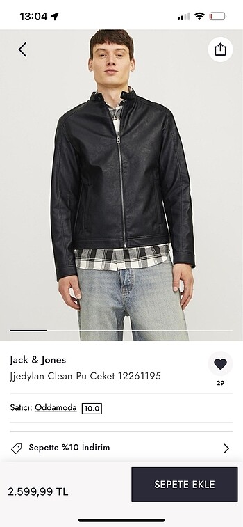 jack jones deri ceket