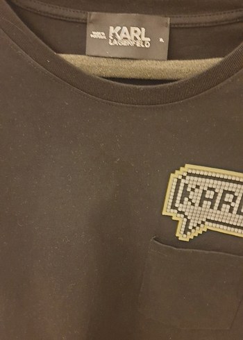 KARL Legerfeld Siyah Erkek Tişört Velcro Detaylı - Görsel 2