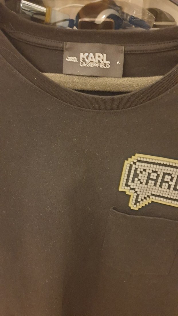 KARL Legerfeld Siyah Erkek Tişört Velcro Detaylı - Görsel 2