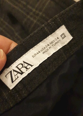 Zara erkek Düğmeli Gri Erkek Regular Fit Pantolon - Görsel 2