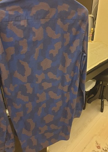 Valentino Erkek Gri Kamuflaj Kısa Kollu Gömlek - Görsel 3