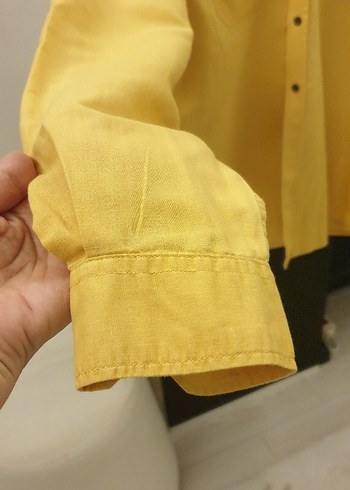 Sarı Düğmeli Erkek Gömlek - Görsel 3