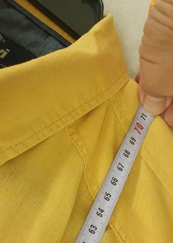 Sarı Düğmeli Erkek Gömlek - Görsel 7