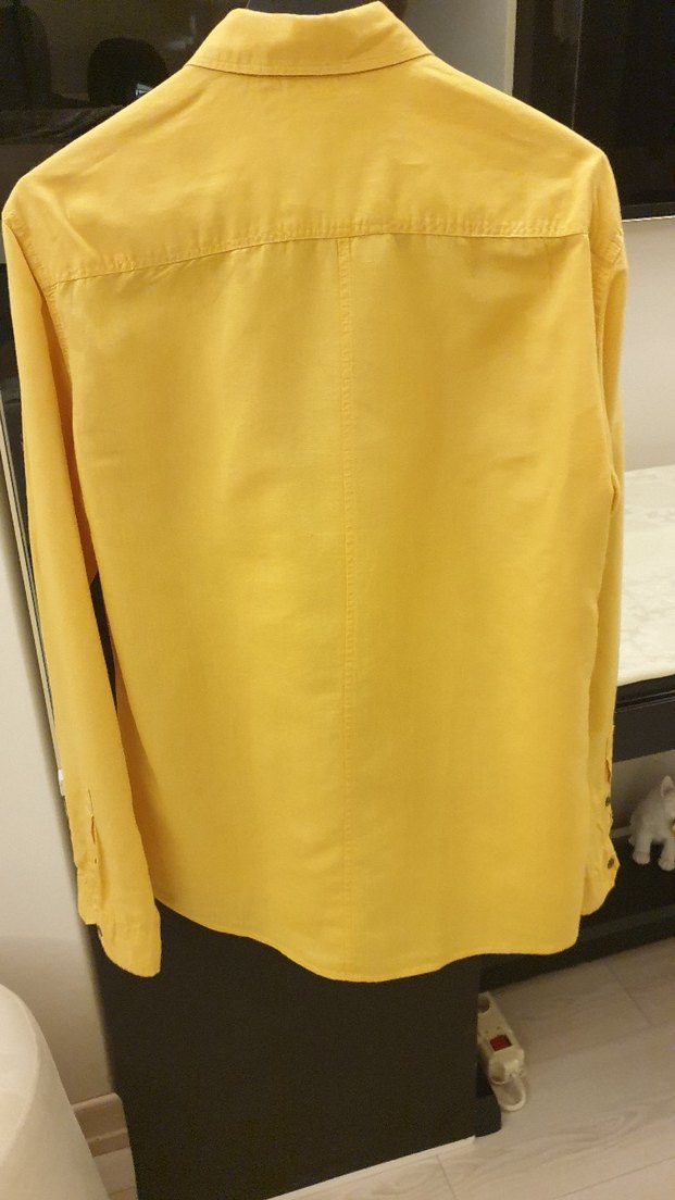 Sarı Düğmeli Erkek Gömlek - Görsel 5
