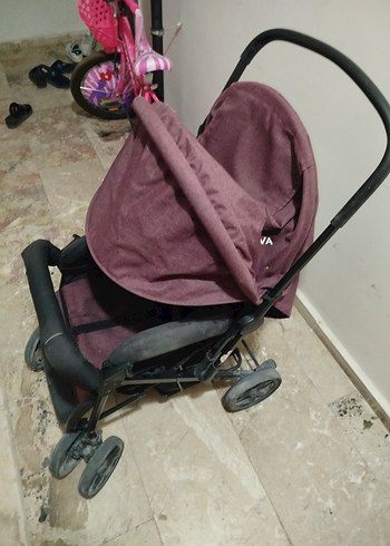 Diğer Beden Mor Bebek Arabası Gri Detaylı