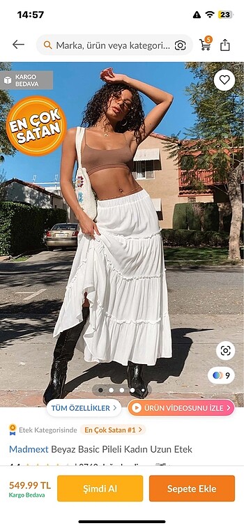 beyaz etek