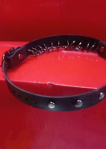 Beden siyah Renk Zincir Detaylı Choker Gotik Kadın tasma
