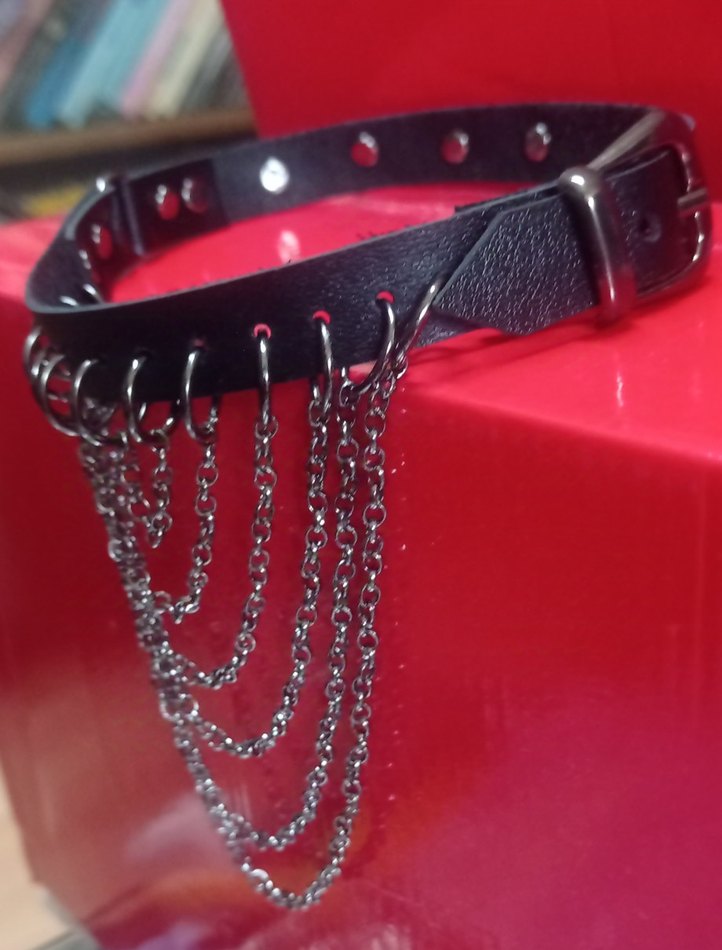 Zincir Detaylı Choker Gotik Kadın tasma - Görsel 2