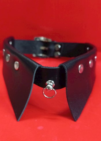 Siyah Deri Gotik Tokalı Kadın Choker - Görsel 6