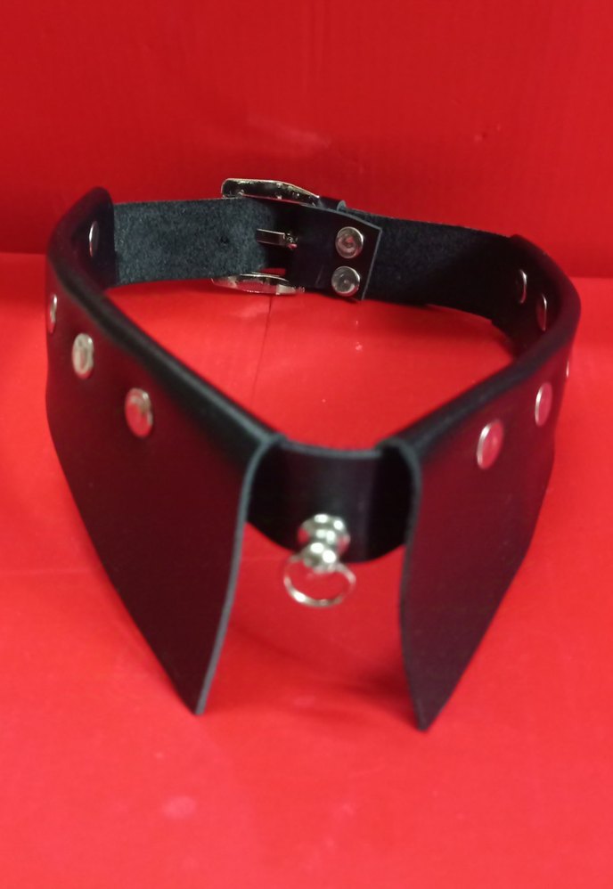 Siyah Deri Gotik Tokalı Kadın Choker - Görsel 2