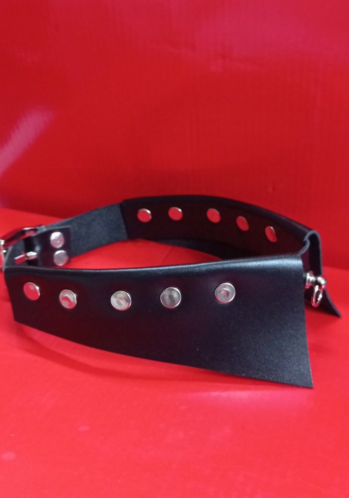 Siyah Deri Gotik Tokalı Kadın Choker - Görsel 5