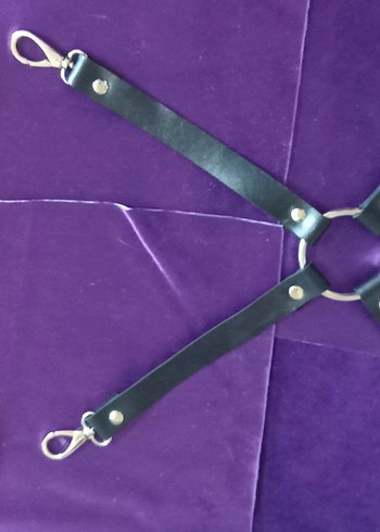 siyah Deri fantazi tasma kelepçe takım - Görsel 5