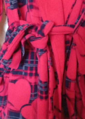 Kadın Kırmızı Desenli Uzun Kollu sabahlık - Görsel 6