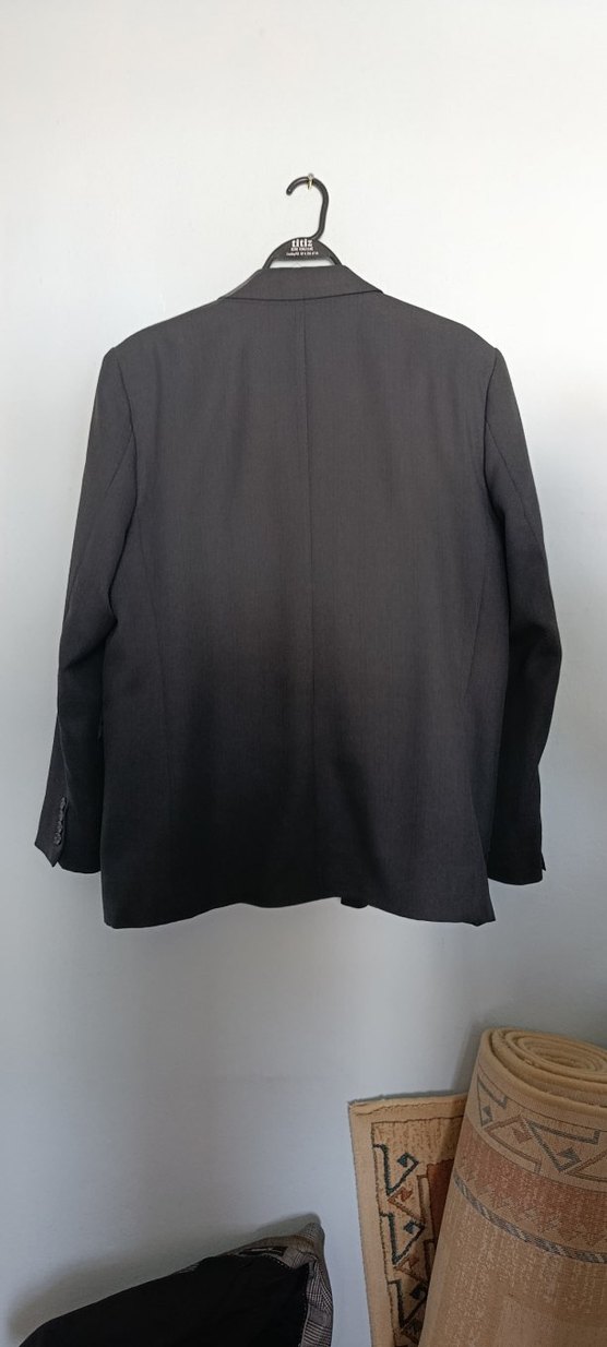 Siyah Erkek Düz Kesim Takım Elbise Ceket - Görsel 2